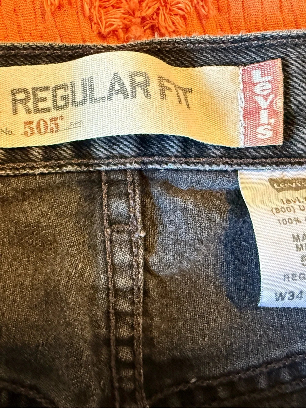 Men's Levi’s 505 Black Regular Fit Jeans Y2K